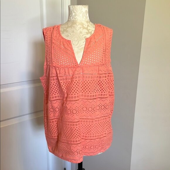 Lucky Brand Peach Sleeveless Boxy Blouse - Picture 1 of 4